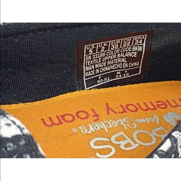 Skecher Shoes Wmn Sz 5 Bobs Schnauzer Black White AOP Slip On Loafer Memory Foam - Picture 5 of 16